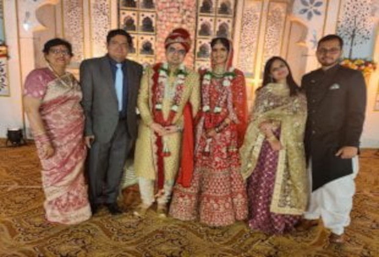 Wedding photo with relatives