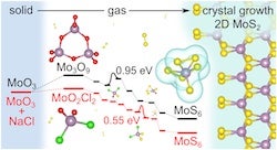 Common salt (NaCl) acts as an intermediary in the chemical vapor deposition growth of 2D molybdenum disulfide, speeding the process of its creation. 