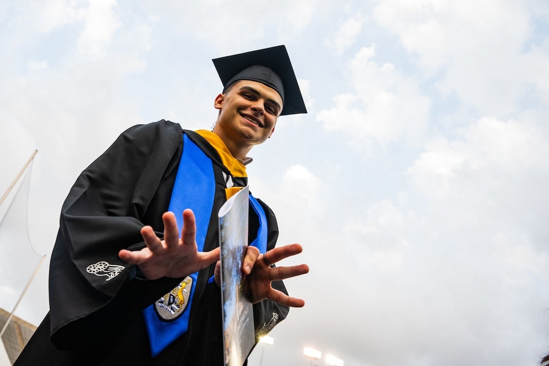 Class of 2024 graduates celebrate during the 111th commencement ceremony.