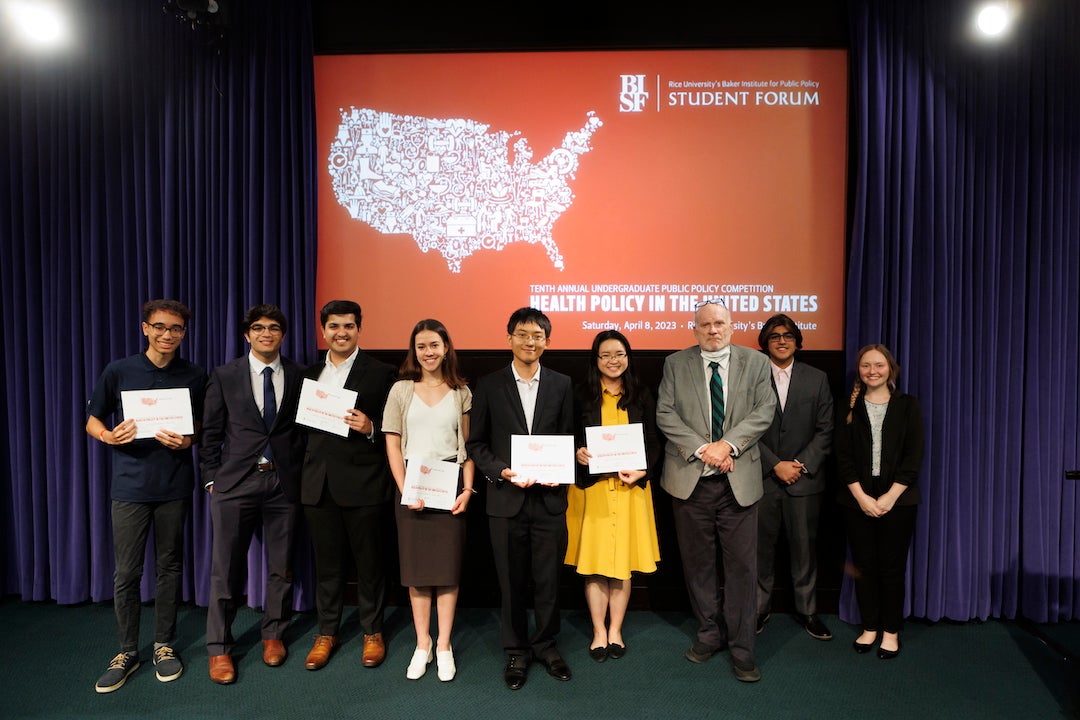 The winning students with Joe Barnes