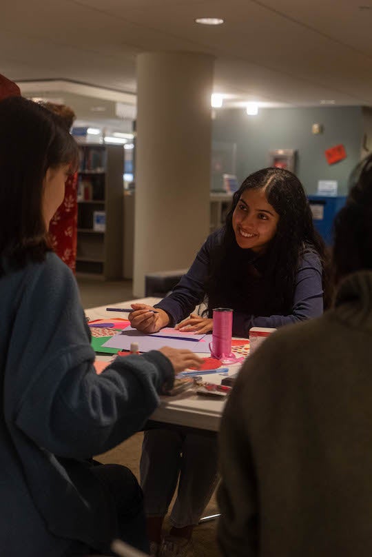 Rice students craft Valentines and candy grams at Fondren Library on Monday, Feb. 13, 2023.