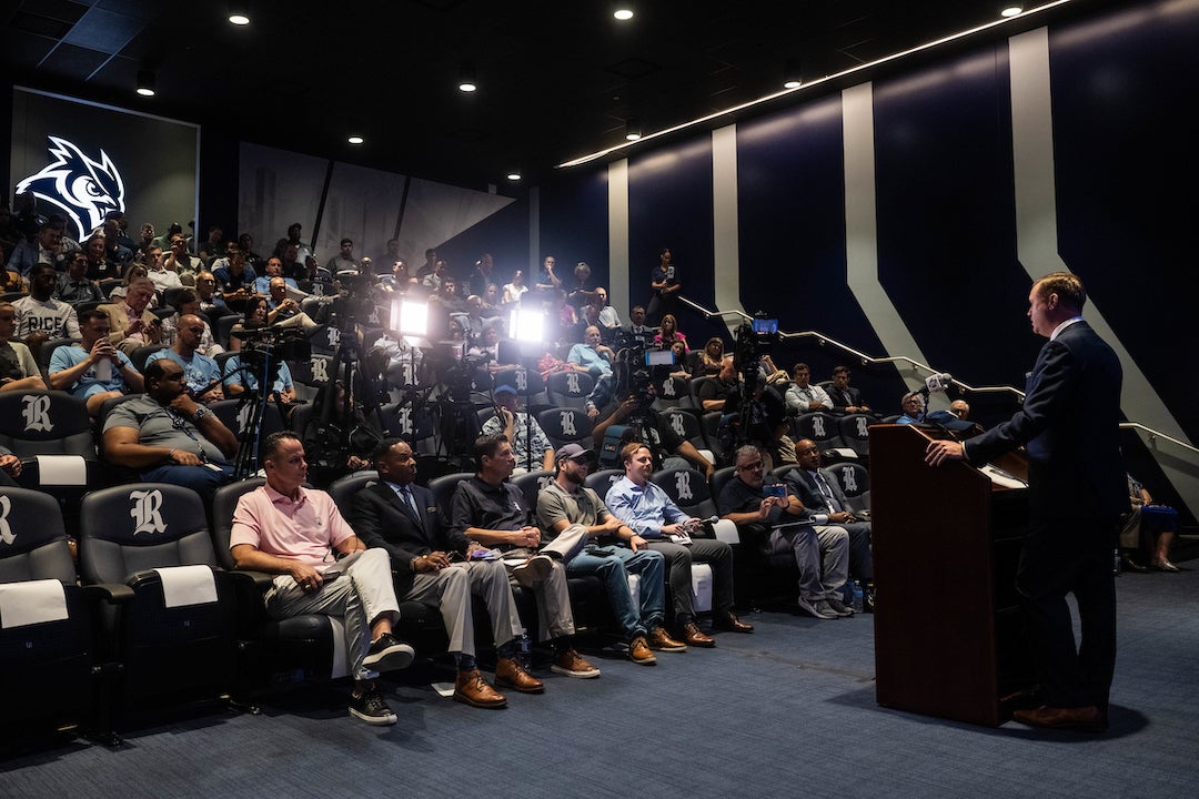 Rice University formally introduced Tommy McClelland as the school’s new vice president and director of athletics during a morning press conference Aug. 15.