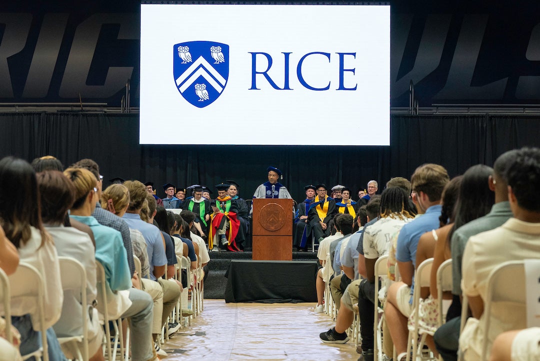 President Reginald DesRoches addressed the 1,140-strong class during matriculation speeches to the Class of 2027.